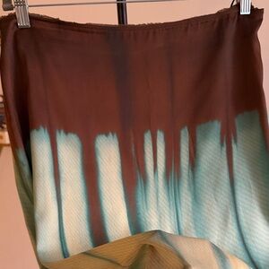 Zara Brown and Teal Midi Skirt